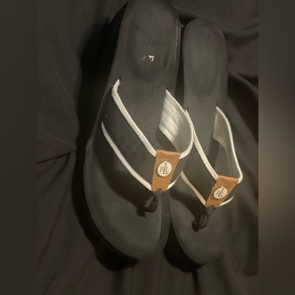 Ralph Lauren wedge flip flops